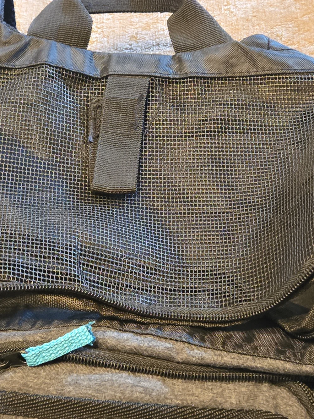 Top Paw Gray and Teal Pet Backpack Carrier